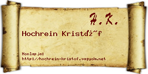 Hochrein Kristóf névjegykártya